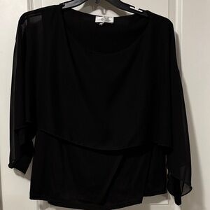 Cato Black Layered Women's Blouse